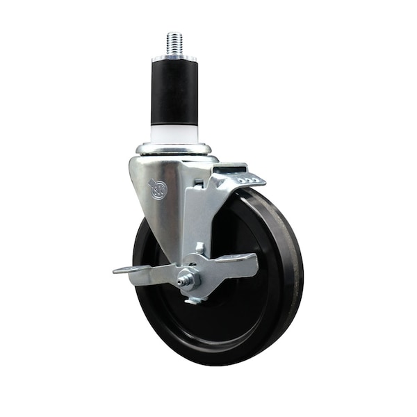 5'' Phenolic Swivel 1-1/2'' Expanding Stem Caster with Brake